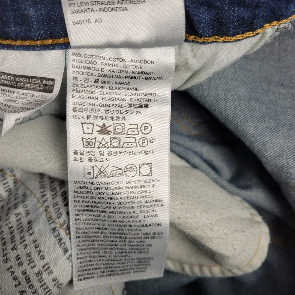 Levis 541 Jeans Mens 32x32 Blue Athletic Fit Taper Stretch Denim Whisker